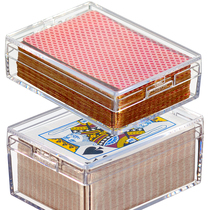 Transparent PS plastic box rectangular poker box heaven and earth cover with tight buckle can hold credit card small box storage box