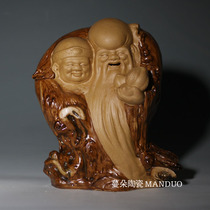 Jingdezhen Shouxian Shoupo statue elder birthday gift for the elderly cultural gift M one