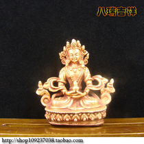 Secret Buddha statue Nepal pure handmade to make red copper-golden longevity Buddha statue of Buddha