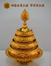 Supply Boutique Brass Gold Plated Large Manza Disc Manda With Original pallets Four plus lines Tibetan for Mantea Roof