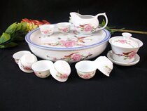 11 ceramic Puer Tea Road kung fu tea set porcelain tea tray teapot tea cup tea preparation public Cup