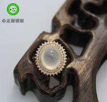(Xing Family Workshop) Emerald Egg Face Claw Inlaid Ring Personality Custom K Gold Inlays 101570