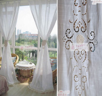 Original new Baroque wind hemp crochet hollow finished curtain European and American living room partition original special promotion full