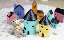 zakka groceries give you a small house mini Castle Cottage Mediterranean style retro props ornaments