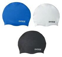 INTEX55991 silicone swimming cap waterproof ear protection all high grade Pu solid color swimming cap for men and women