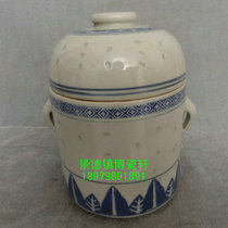 Jingdezhen Cultural Revolution Factory Porcelain Original Guangming Porcelain Factory Blue and White Linglong Large Ginseng Cans