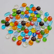 Factory direct sales of mixed-color glass long flat beads wall stickers Home decoration crystal stone fish tank aquarium colored stones