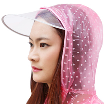 Transparent polka dots transparent big brim fashion Crystal cute male Lady battery car raincoat electric bicycle poncho