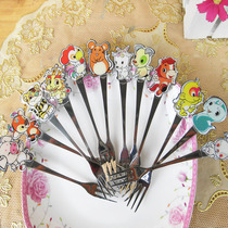 Plate 12 Zodiac fork cute twelve Zodiac fork creative fork stainless steel Childrens set box