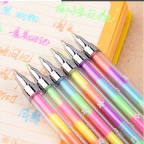 Colorful 6-color highlighter color change pen Water pastel pen Water pen DIY album black card pen