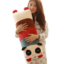 Cute cartoon panda doll doll single double pillow plush toy doll long sleeping pillow birthday gift