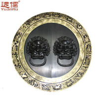 Far Confucian bronze sculpture Chinese antique door animal head disc decorative piece Zodiac combination Set 6 brass handle