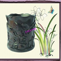 Sandalwood Lotus pen holder four treasures pen holder sandalwood material pen holder calligraphy hair pen holder Pen Holder