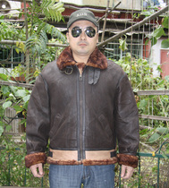 American B3 flying leather jacket fur one-piece Air Force leather jacket Pilot leather jacket