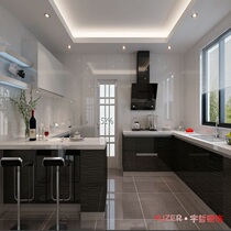 Customized custom PET-G door panel acrylic door panel integral kitchen whole cabinet with countertop per linear meter