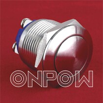 ONPOW China red wave button GQ19B F H-10G Metal self-reset ball flat round high flat round