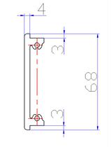 Height 68 wall thickness 4mm All aluminum aluminum profile number suitable for yourself DIY (one meter price)