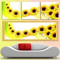 Cross stitch flying sunflower triple painting Sunflower smile living room new printed silk thread