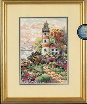 Cross-embroidered drawing paper redrawing source file DIM-6883 Lighthouse