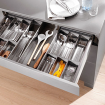 304 stainless steel knife and fork box storage plate Kitchen cabinet pull basket damping drawer storage chest of drawers partition