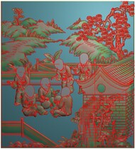 Baizi map small door panel 3 computer carved map relief map engraving map grayscale map design material source file