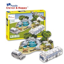 Cherobon 3d Stereo Adult Puzzle White Tiger Wildlife Park Children Puzzle Toys 6 Years Old Paper