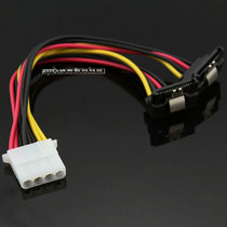IDE 4p Turn 2 head SATA power cord with iron buckle large 4p Female turn SATA double elbow power cord one cent Two