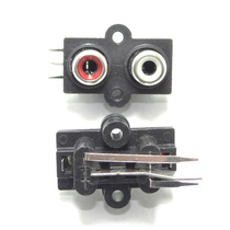  Plug and socket AV2 hole lotus socket RCA two red and white socket Lotus socket Red vertical audio socket