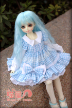 (Meow house)Plaid red and white dress Plaid story BJD doll area Double star 4 points MSDMDDBJDSOOM