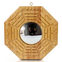 Ciyuan Zhengtang Bagua mirror convex mirror peach wood gossip mirror convex mirror pendant home decoration hall door decoration