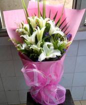  6 white Perfume Lilies Shanghai Flower Shop Birthday blessing Flowers Xinzhuang Florist Minhang Florist