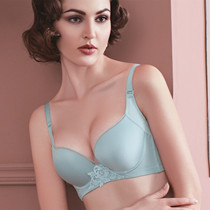 Experience underwear counter small chest 3 4 super thick cup gathered glossy seamless bra solid color sponge BS1111