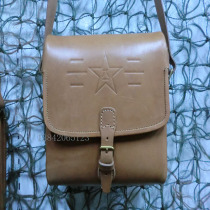 Handmade leather vintage shoulder bag travel bag leisure bag War film props old goods genuine leather