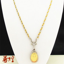 Revered Thai Buddhare Accessories Hang Chain New Hemp Woven Chain Stainless Steel Necklace Gold Plated Chain Buddha Deck