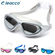 Liku MC910 fashion large frame waterproof anti-fog swimming glasses Mask type electroplated film goggles