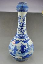 Ming Wanli blue and white Gaoshitou garlic bottle