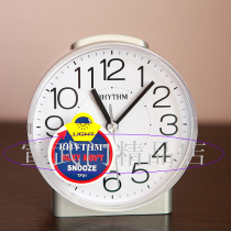 Japanese RHYTHM Ri sound alarm clock durable mute bedside personality simple Children students snooze white black CRE855