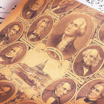 Successive President of the United States Father of the United States Washington Jefferson Lincoln Classroom Hanging Library Decoration Painting