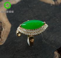 (Xing Family Workshop) Emerald Horse Eye Ring Dual-use personality Custom K Gold inlays 100687