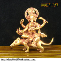 Nepali Buddhist statues pure handmade to make red copper-golden elephant-nosed Buddhist statues