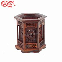 Redwood hollow carved red sandalwood pen holder red sour branch wood carving home four treasures craft jewelry ornaments