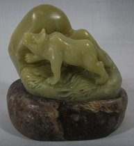 Zodiac Animals Animals Mercy dog All natural Qingtian jade engraving pure handmade artworks through everyones popularity