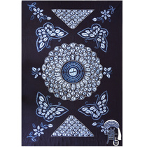 Yunnan ethnic minority handicrafts Dali green and white tie-dyed pure cotton decorative tea table tablecloth Alpine butterfly]