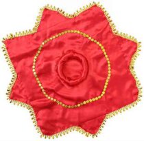 Professional dance props two-person dancer silk flower octagonal scarf satin surface special wholesale with convex ring
