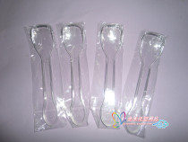 Disposable spoon flat ice cream scoop transparent shaved ice Spoon pudding spoon individually packed yogurt spoon thickened ice shovel