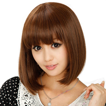 Korean wig female fashion short hair girl banghai bobo head realistic micro roll pear flower head repair face real shot