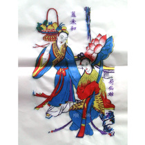  New Year Painting Eight Immortals characters Yang Jiabu Woodblock New Year painting handmade folk legend Lan Cai and He Xian Gu