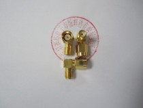 All copper gold-plated SMA female connector bent SMA plug internal thread inner needle to external thread inner hole conversion head