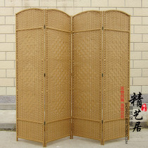  Fashion screen partition rattan folding screen simple straw home environmental protection office hotel restaurant folding mobile screen