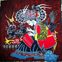 Guizhou Batik Painting National Characteristic Craft Cloth Painting Batik Wall Painting Miao Female Embroidery 80 * 80cm